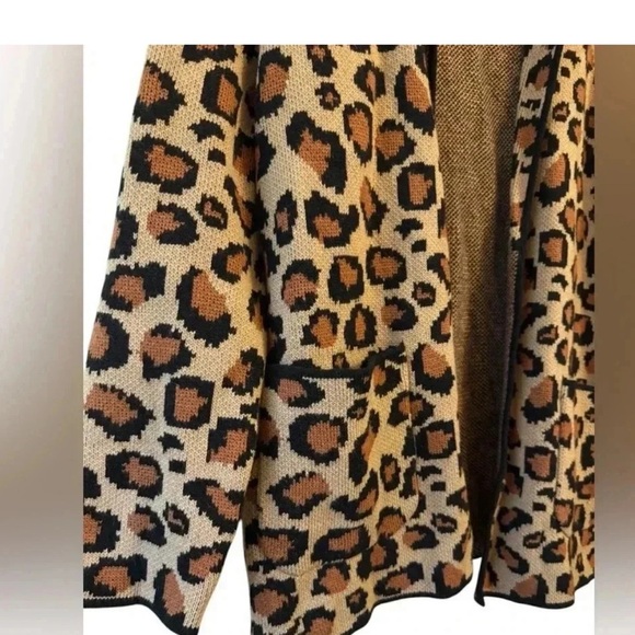 Talbots Wool Blend Leopard Sweater Blazer Size 3x Petite - Picture 4 of 5